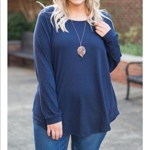 Chic Soul curved hem slouchy tunic